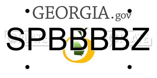 SPBBBBZ Georgia License Plate