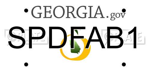 SPDFAB1 Georgia License Plate