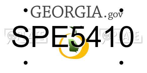 SPE5410 Georgia License Plate