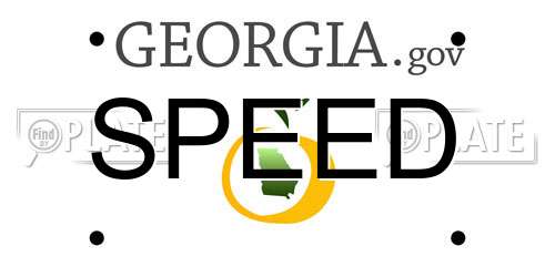 SPEED Georgia License Plate