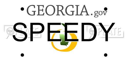 SPEEDY Georgia License Plate