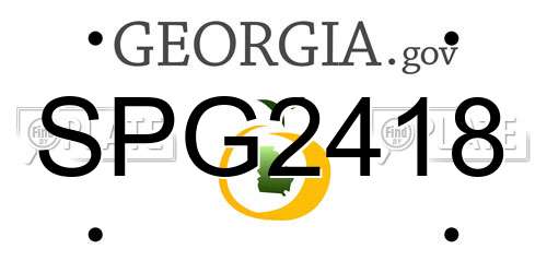SPG2418 Georgia License Plate