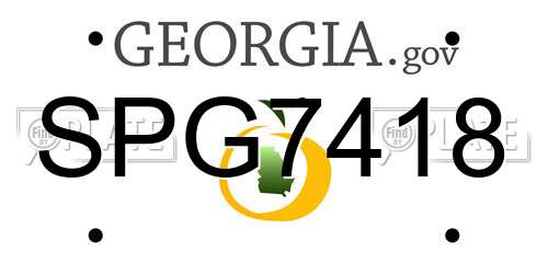 SPG7418 Georgia License Plate