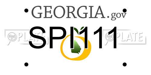 SPI111 Georgia License Plate