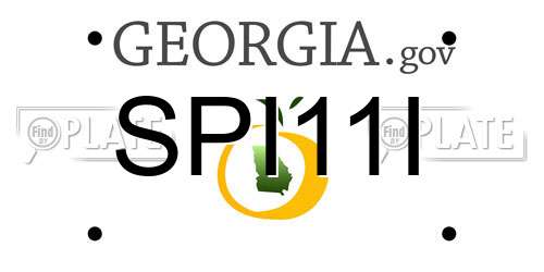 SPI11I Georgia License Plate