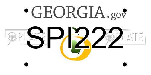 SPI222 Georgia License Plate