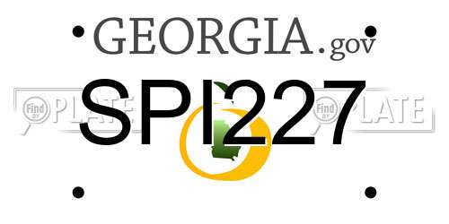 SPI227 Georgia License Plate