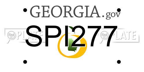 SPI277 Georgia License Plate