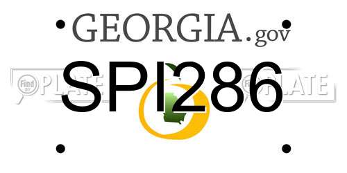 SPI286 Georgia License Plate