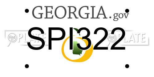 SPI322 Georgia License Plate