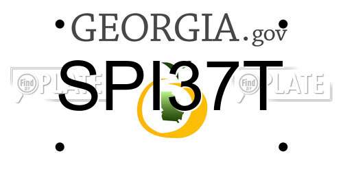 SPI37T Georgia License Plate