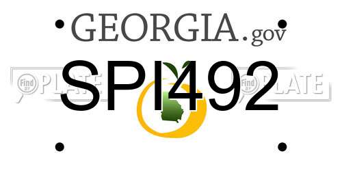 SPI492 Georgia License Plate