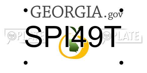 SPI49T Georgia License Plate