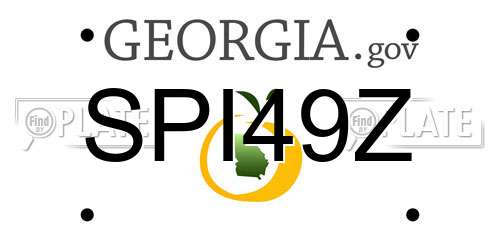 SPI49Z Georgia License Plate