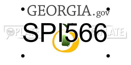 SPI566 Georgia License Plate