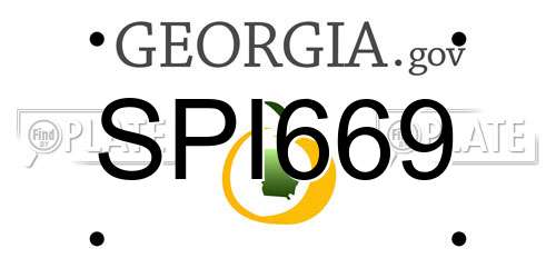 SPI669 Georgia License Plate