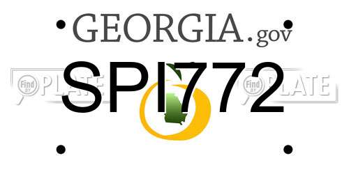 SPI772 Georgia License Plate