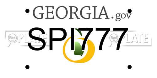 SPI777 Georgia License Plate