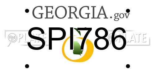 SPI786 Georgia License Plate