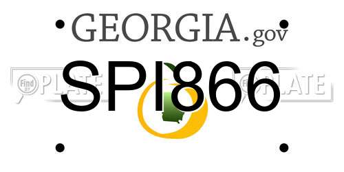 SPI866 Georgia License Plate
