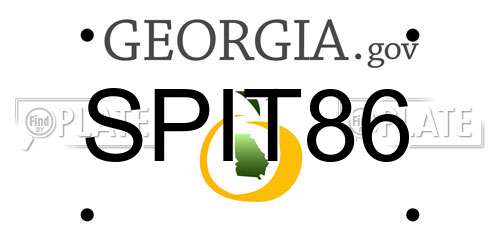 SPIT86 Georgia License Plate
