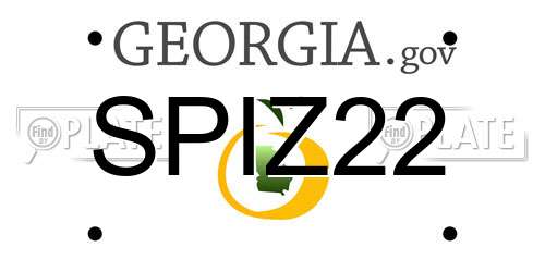 SPIZ22 Georgia License Plate
