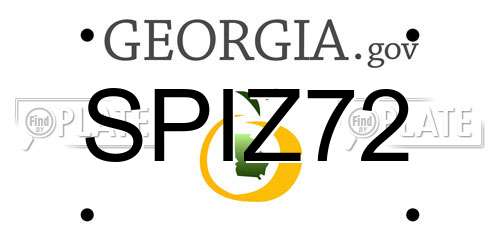 SPIZ72 Georgia License Plate