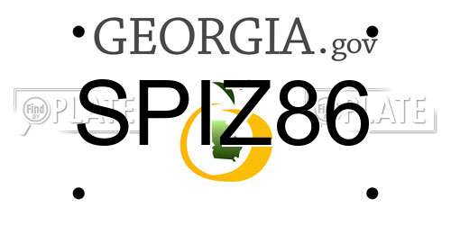 SPIZ86 Georgia License Plate