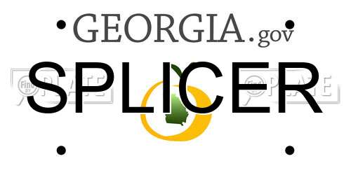 SPLICER Georgia License Plate