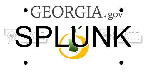 SPLUNK Georgia License Plate