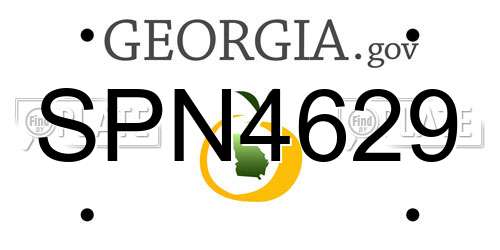 SPN4629 Georgia License Plate