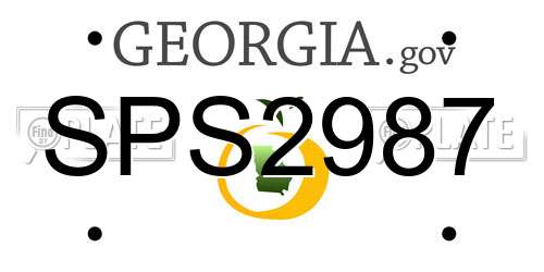 SPS2987 Georgia License Plate