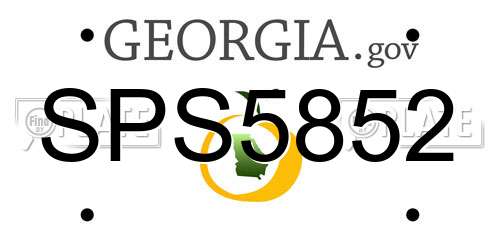 SPS5852 Georgia License Plate