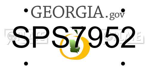 SPS7952 Georgia License Plate