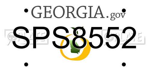 SPS8552 Georgia License Plate