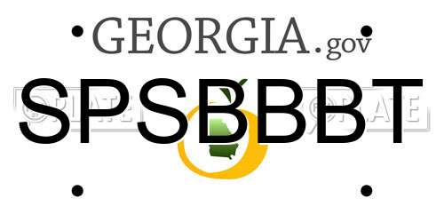 SPSBBBT Georgia License Plate