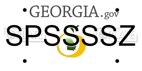 SPSSSSZ Georgia License Plate
