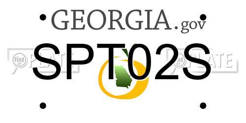 SPT02S Georgia License Plate