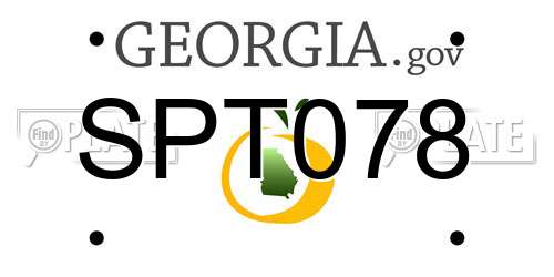 SPT078 Georgia License Plate