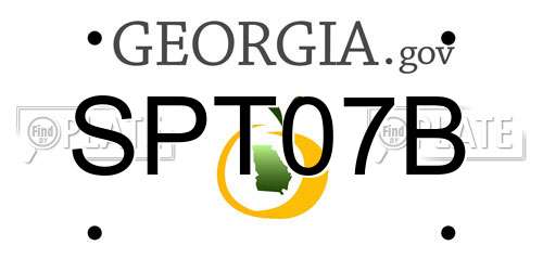 SPT07B Georgia License Plate