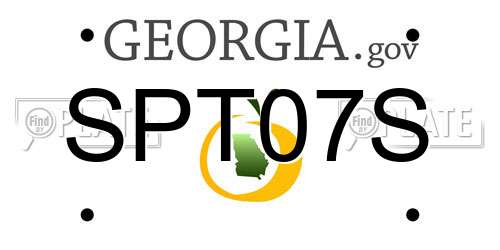 SPT07S Georgia License Plate