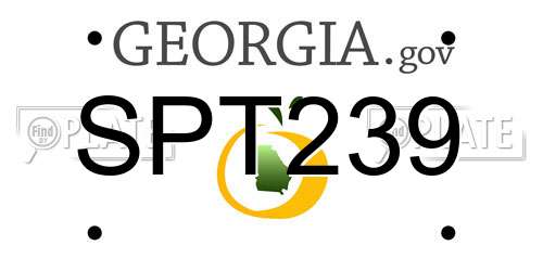 SPT239 Georgia License Plate