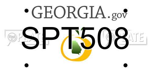 SPT508 Georgia License Plate