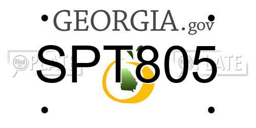 SPT805 Georgia License Plate
