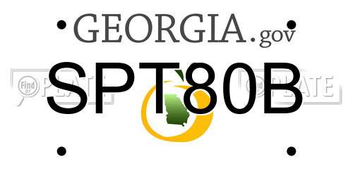 SPT80B Georgia License Plate