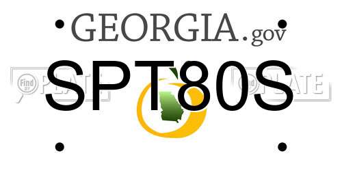 SPT80S Georgia License Plate