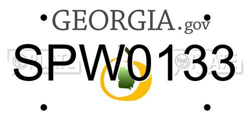 SPW0133 Georgia License Plate