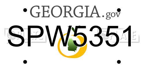 SPW5351 Georgia License Plate