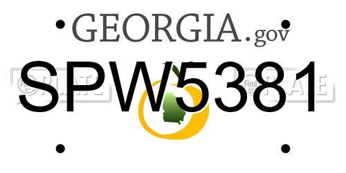 SPW5381 Georgia License Plate