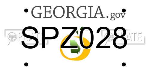 SPZ028 Georgia License Plate